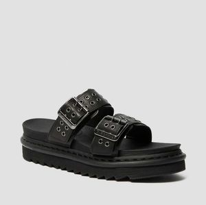 Dr Martens MYLES LEATHER BUCKLE SLIDE SANDALS